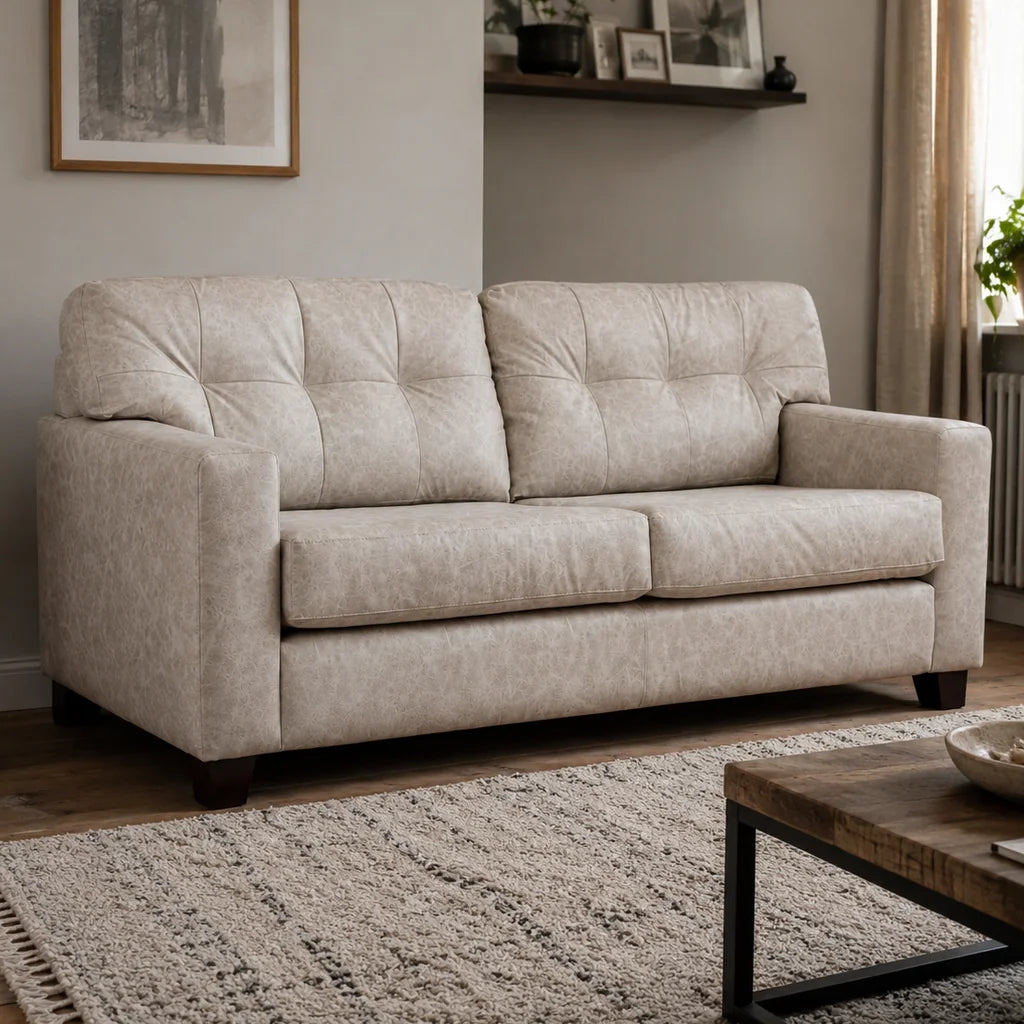 Sofá Berlín 3 Cuerpos - Cuero Sintético Auris Beige