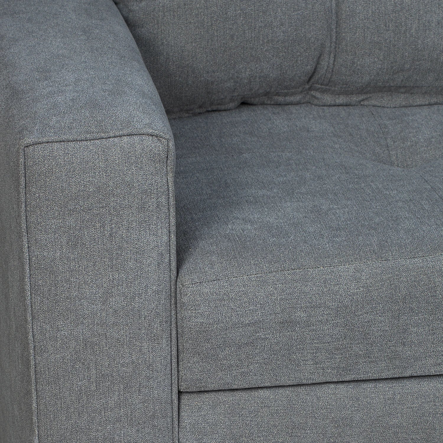 Sofá Cama Amelia Baúl Derecho - Tela Lino Finesse Gris Medio
