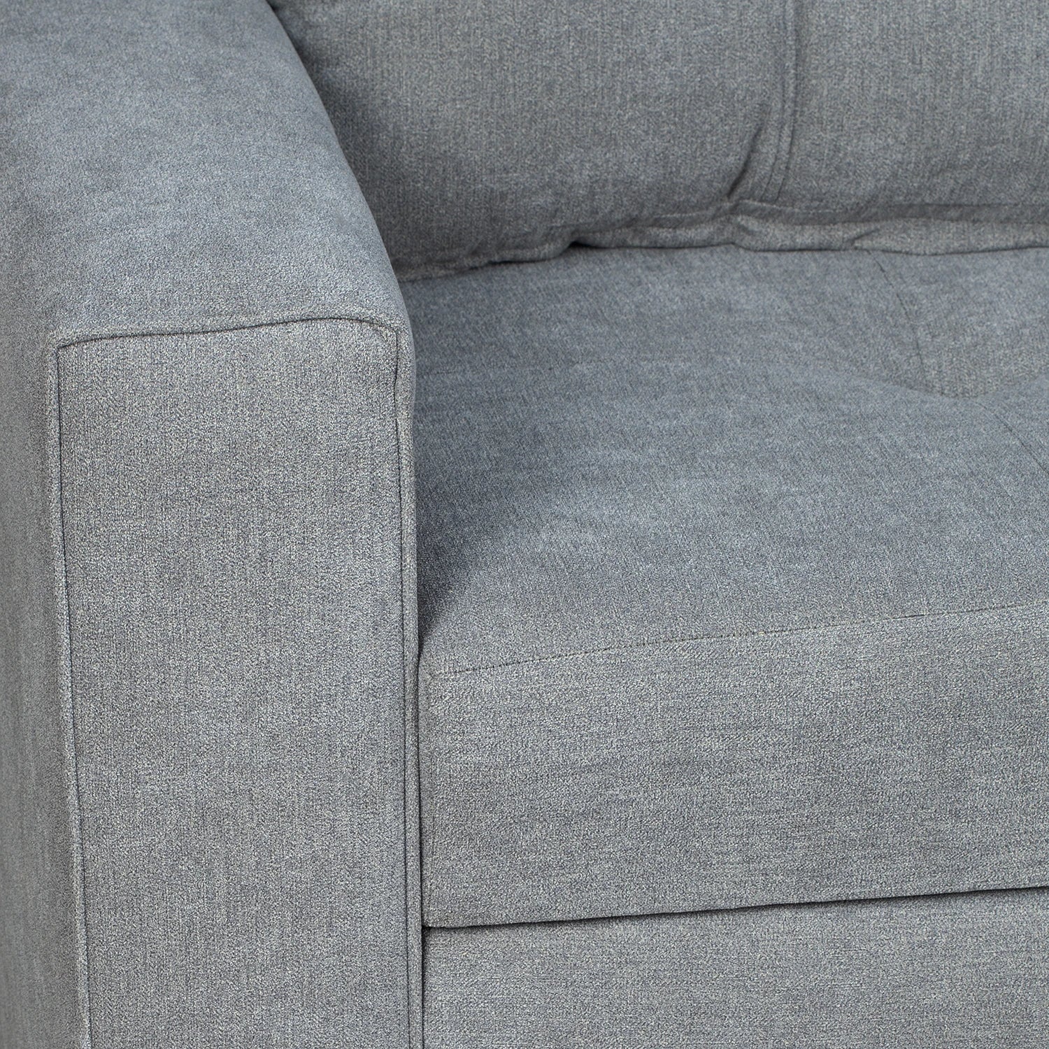 Sofá Cama Amelia Baúl Derecho - Tela Lino Finesse Gris Neutro