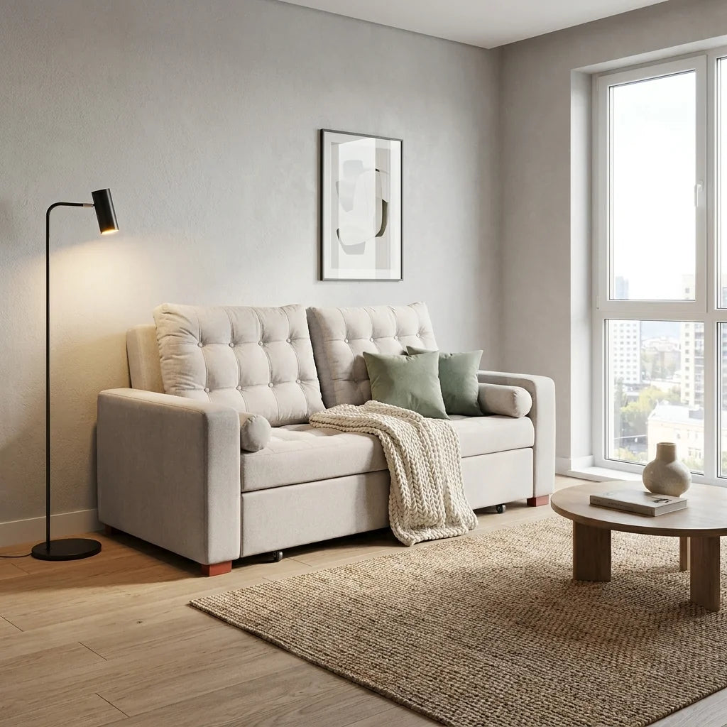 Sofá Cama Ciprés - Tela Lino Bahía Beige