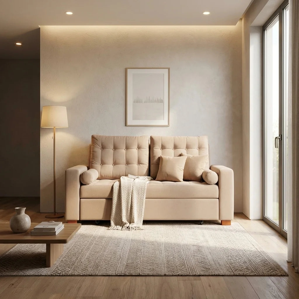 Sofá Cama Ciprés - Tela Lino Sidelli Beige