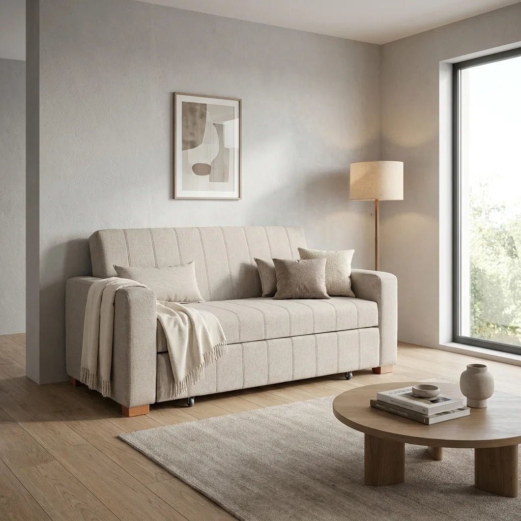 Sofá Cama Olivia - Tela Lino Bahía Beige