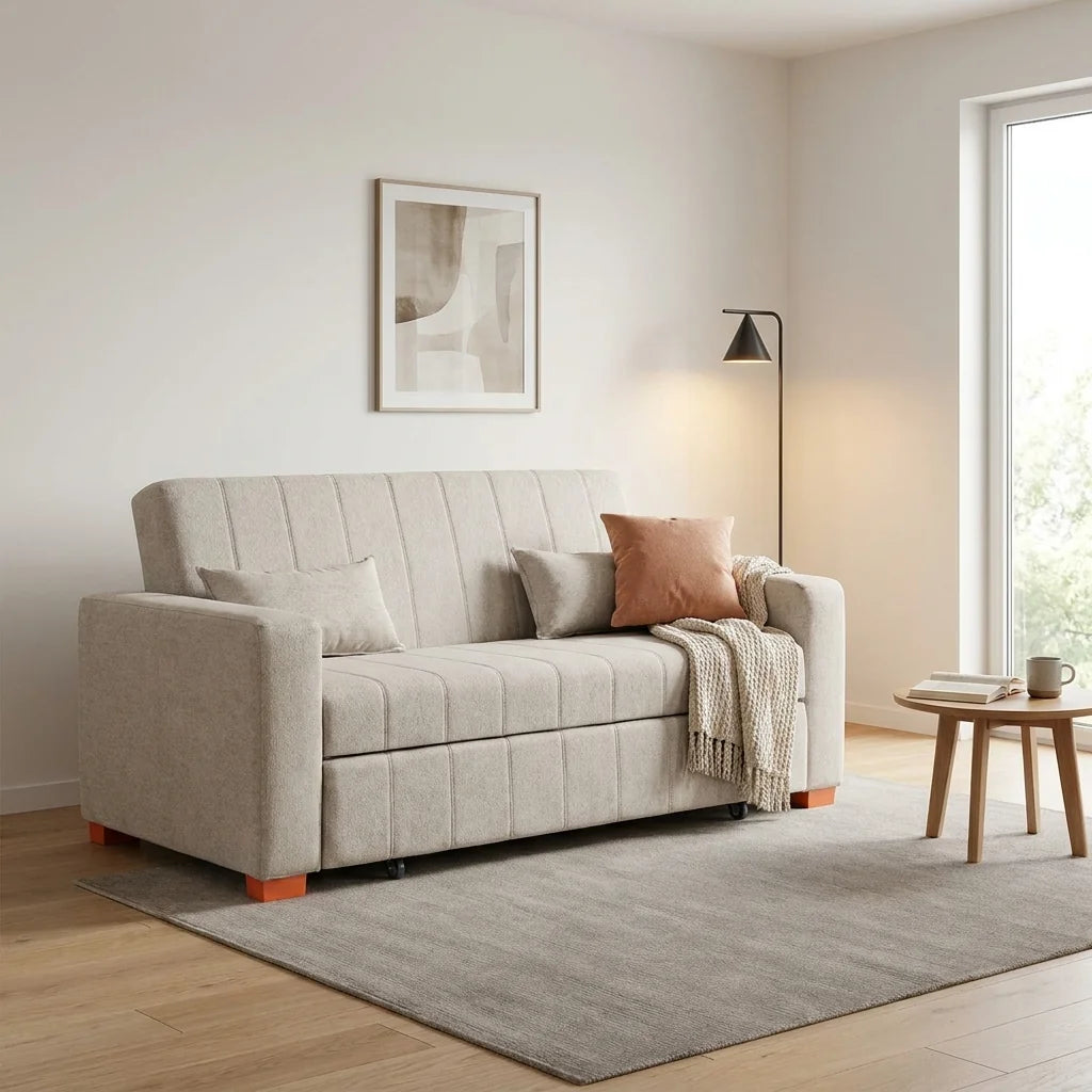 Sofá Cama Olivia - Tela Lino Bahía Beige