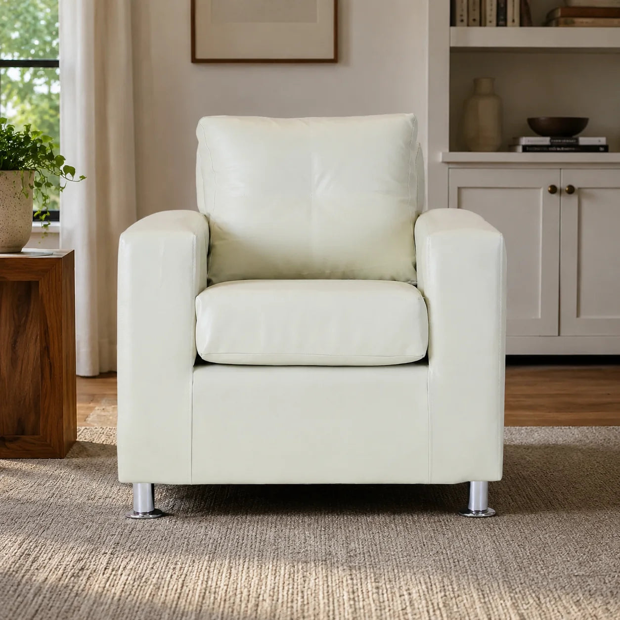 Sofá George 1 Cuerpo - Cuero Sintético Pu Beige