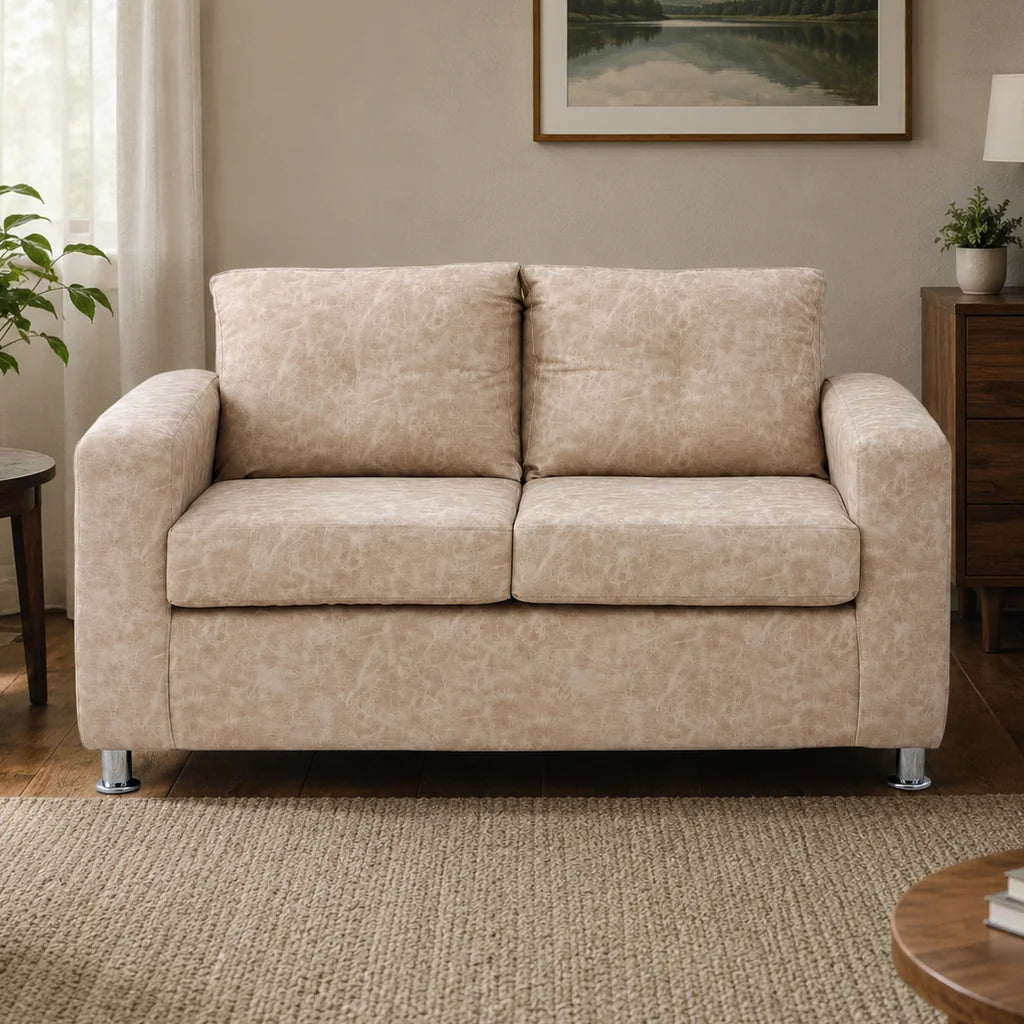 Sofá George 2 Cuerpos - Cuero Sintético Auris Beige