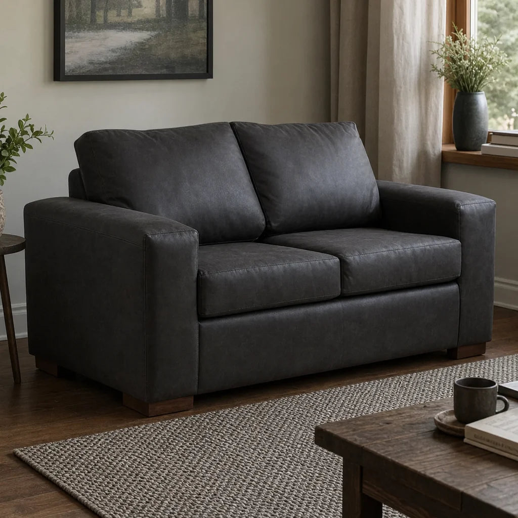 Sofá Infinity 2 Cuerpos - Cuero Sintético Auris Negro