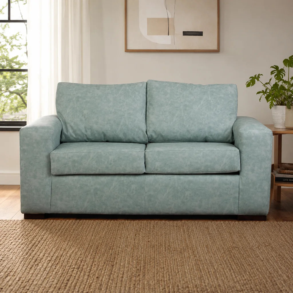 Sofá Infinity 2 Cuerpos - Cuero Sintético Auris Verde Agua