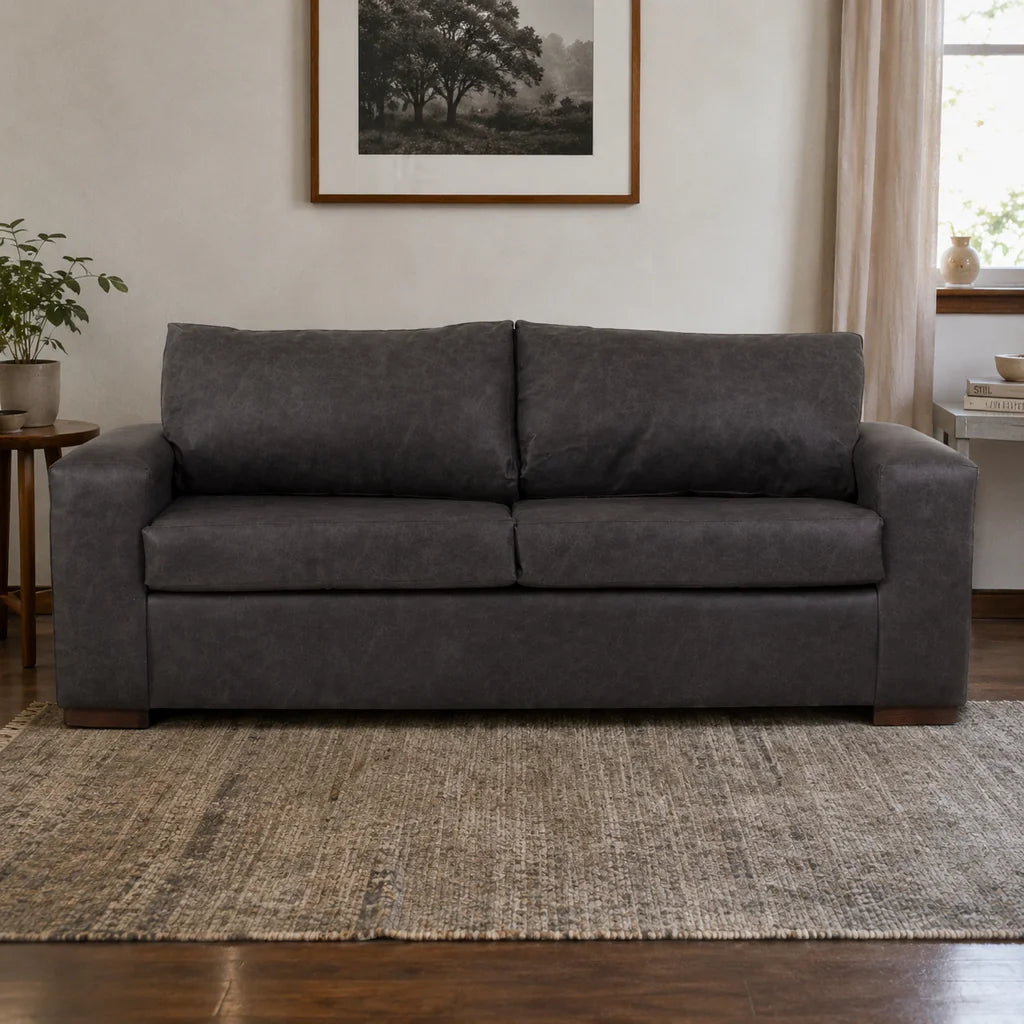 Sofá Infinity 3 Cuerpos - Cuero Sintético Auris Negro