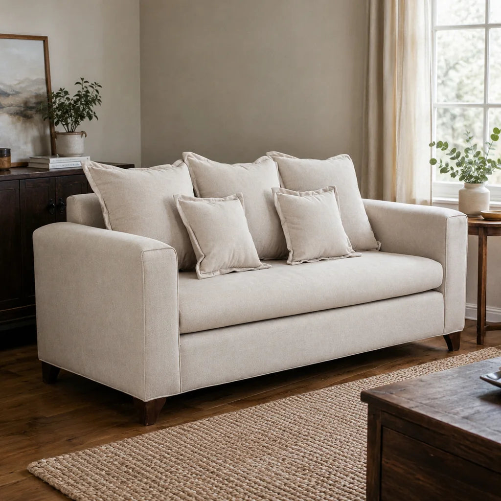 Sofá Isabella 3 Cuerpos - Tela Lino Finesse Beige