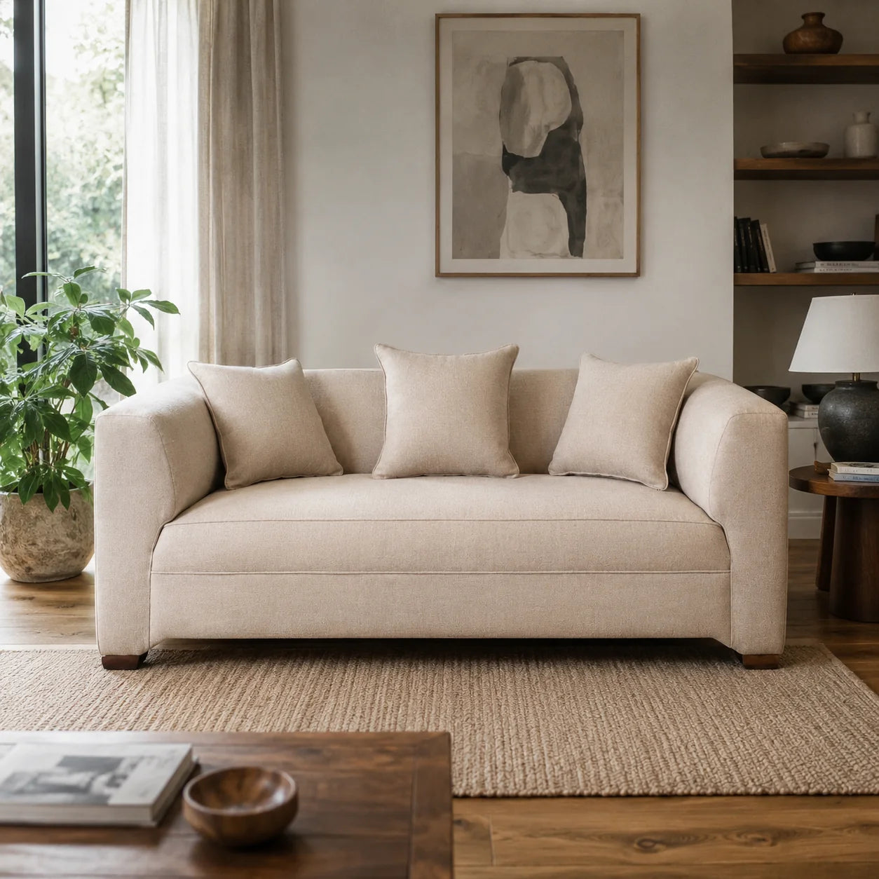 Sofá Metropolitan 3 Cuerpos - Tela Lino Beige
