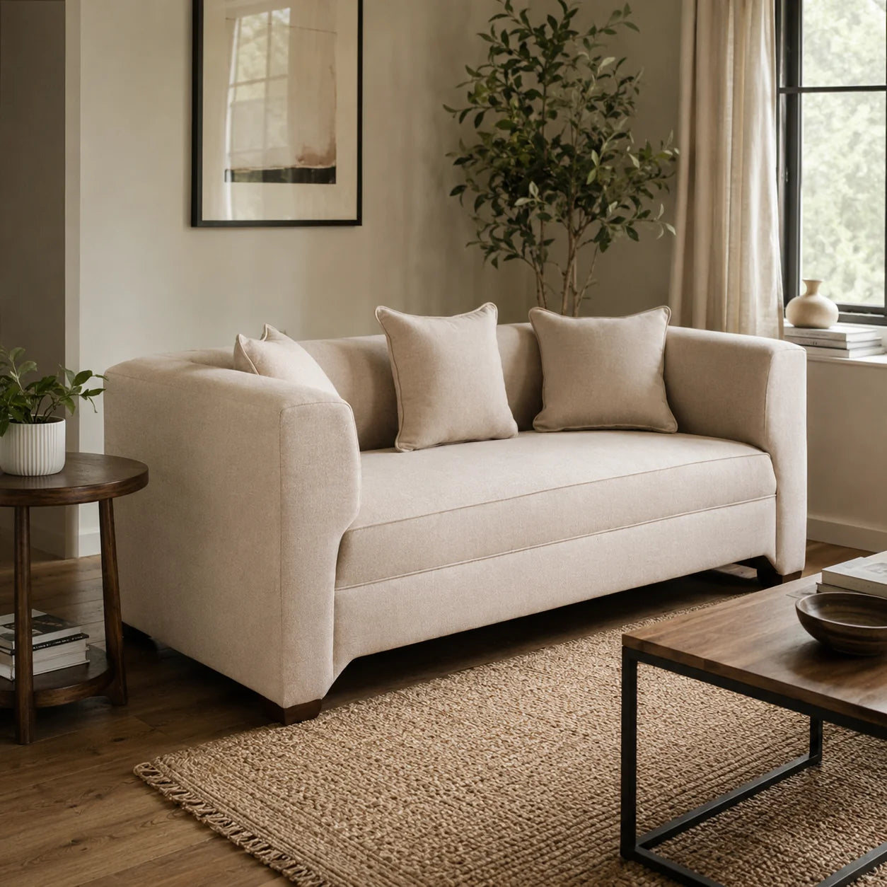 Sofá Metropolitan 3 Cuerpos - Tela Lino Beige