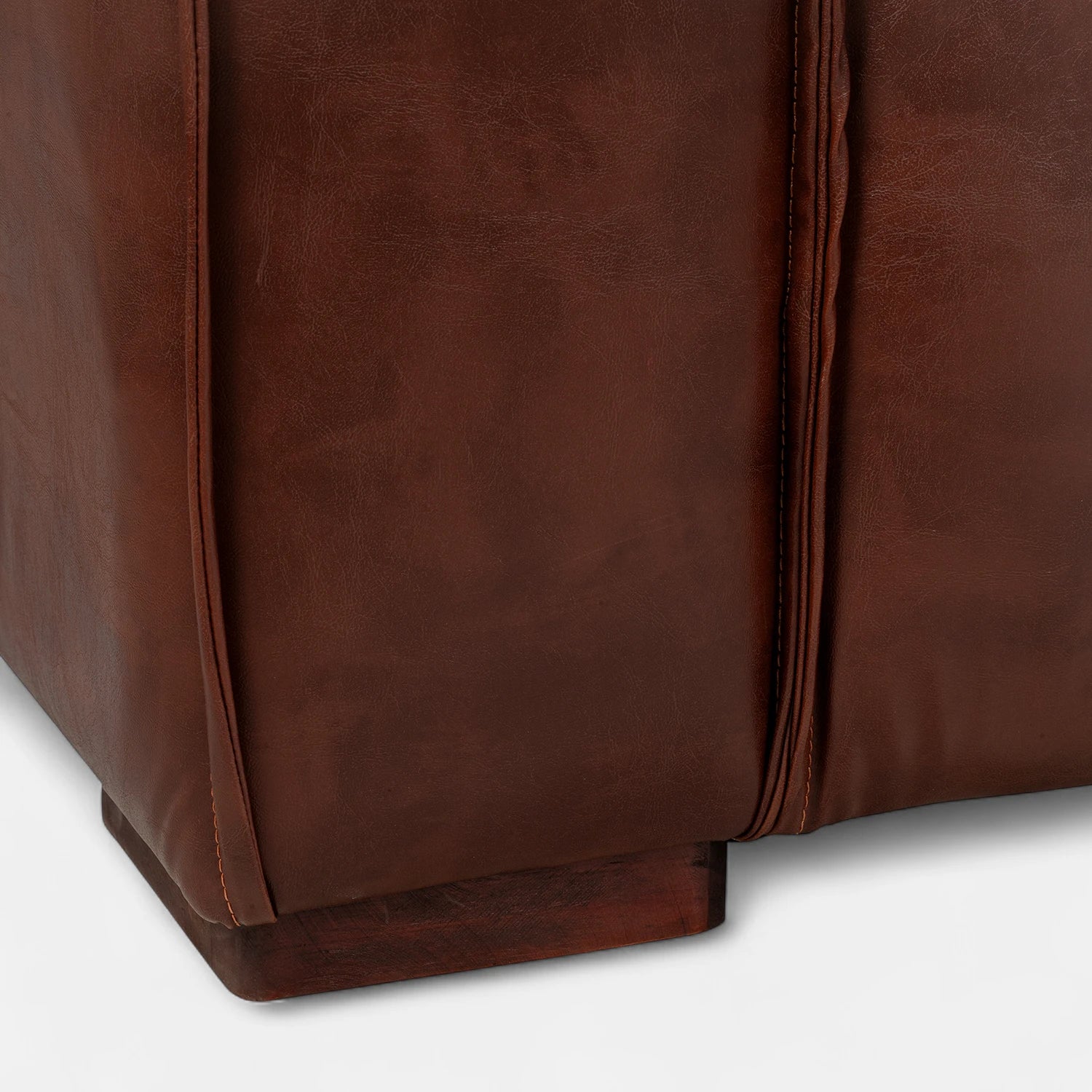 Sofá Modular 3 Cuerpos - Cuero Reconstituido Habano