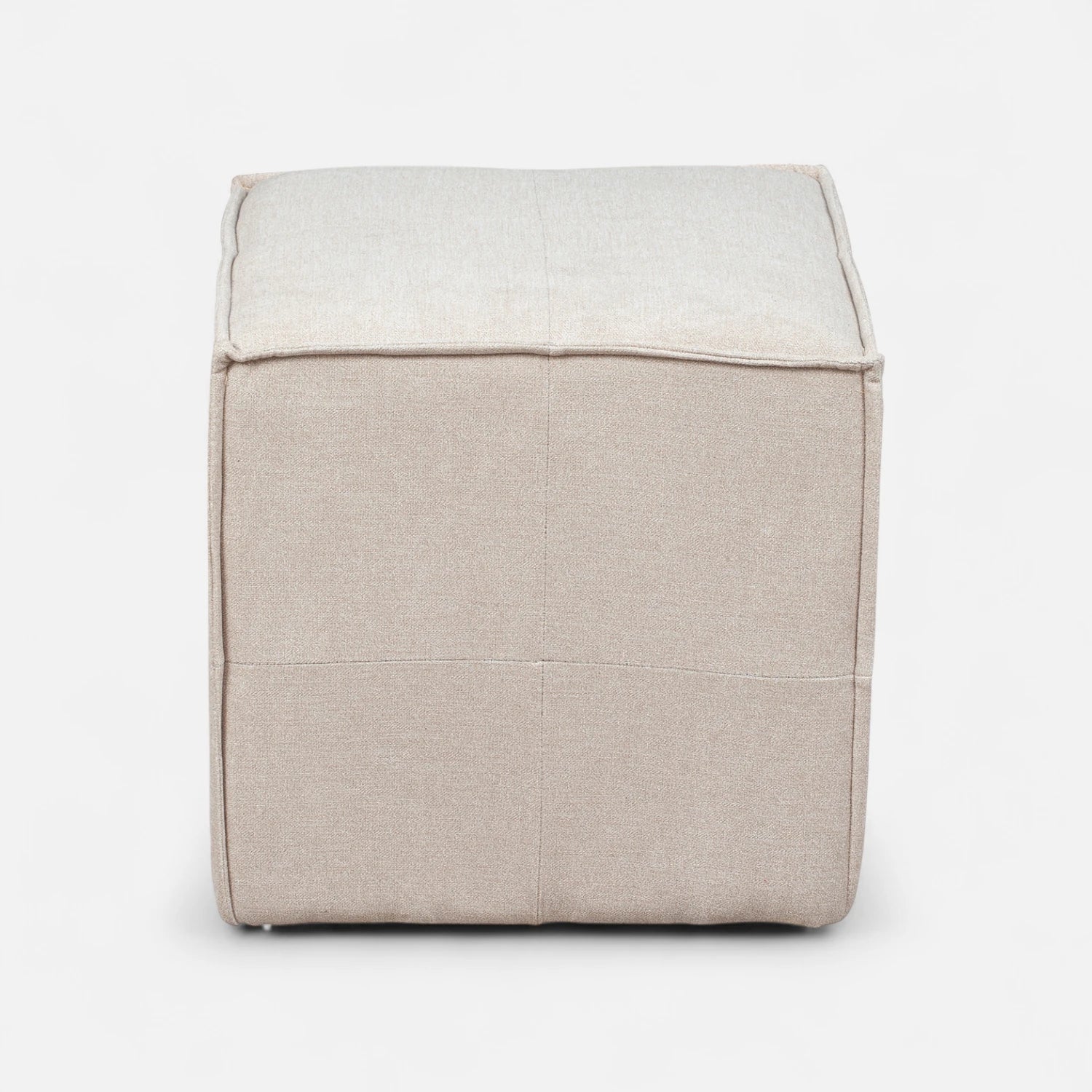 Sofá Modular 3 cuerpos y 2 Poufs  - Tela Lino Finesse Beige