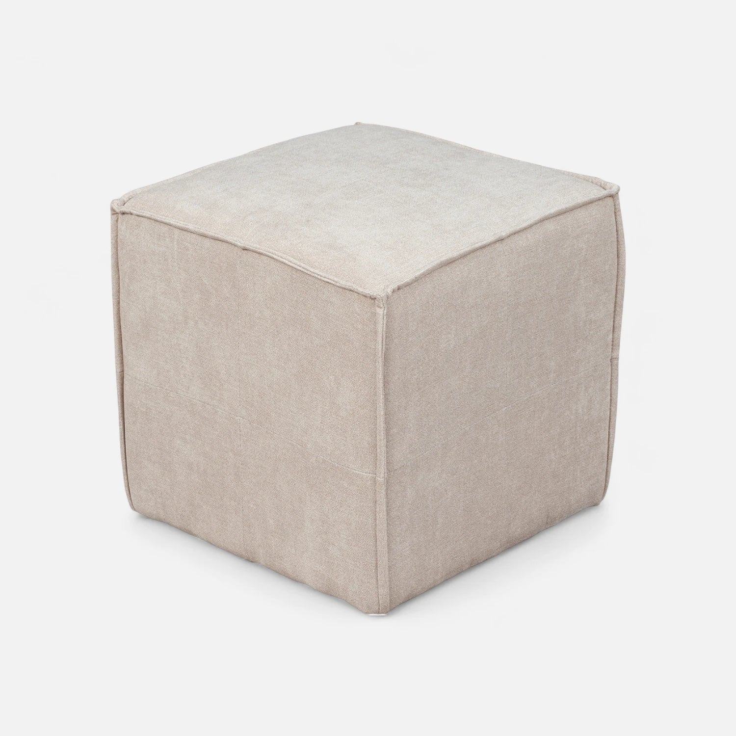 Sofá Modular 3 cuerpos y 2 Poufs  - Tela Lino Finesse Beige