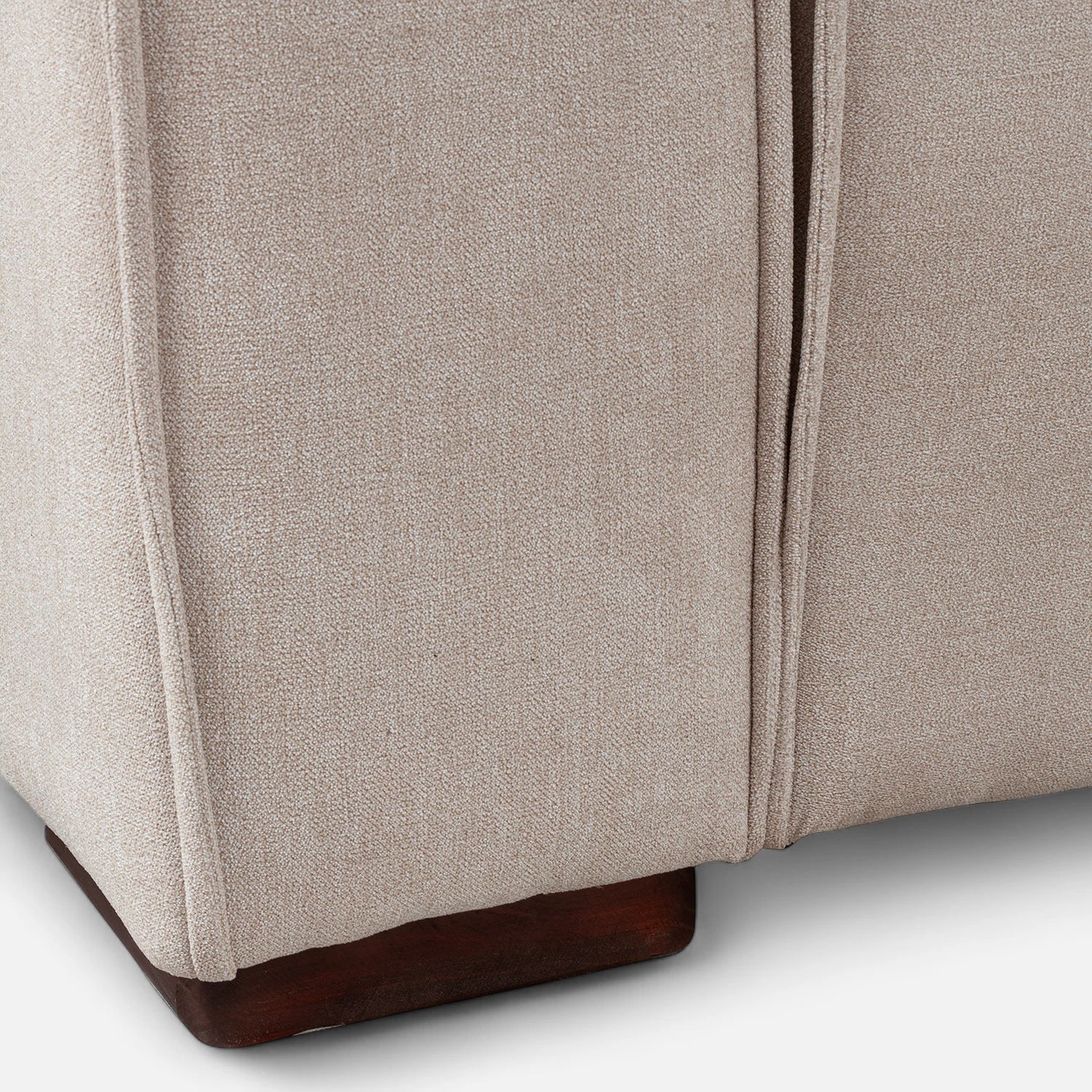 Sofá Modular 3 cuerpos y 2 Poufs  - Tela Lino Finesse Beige