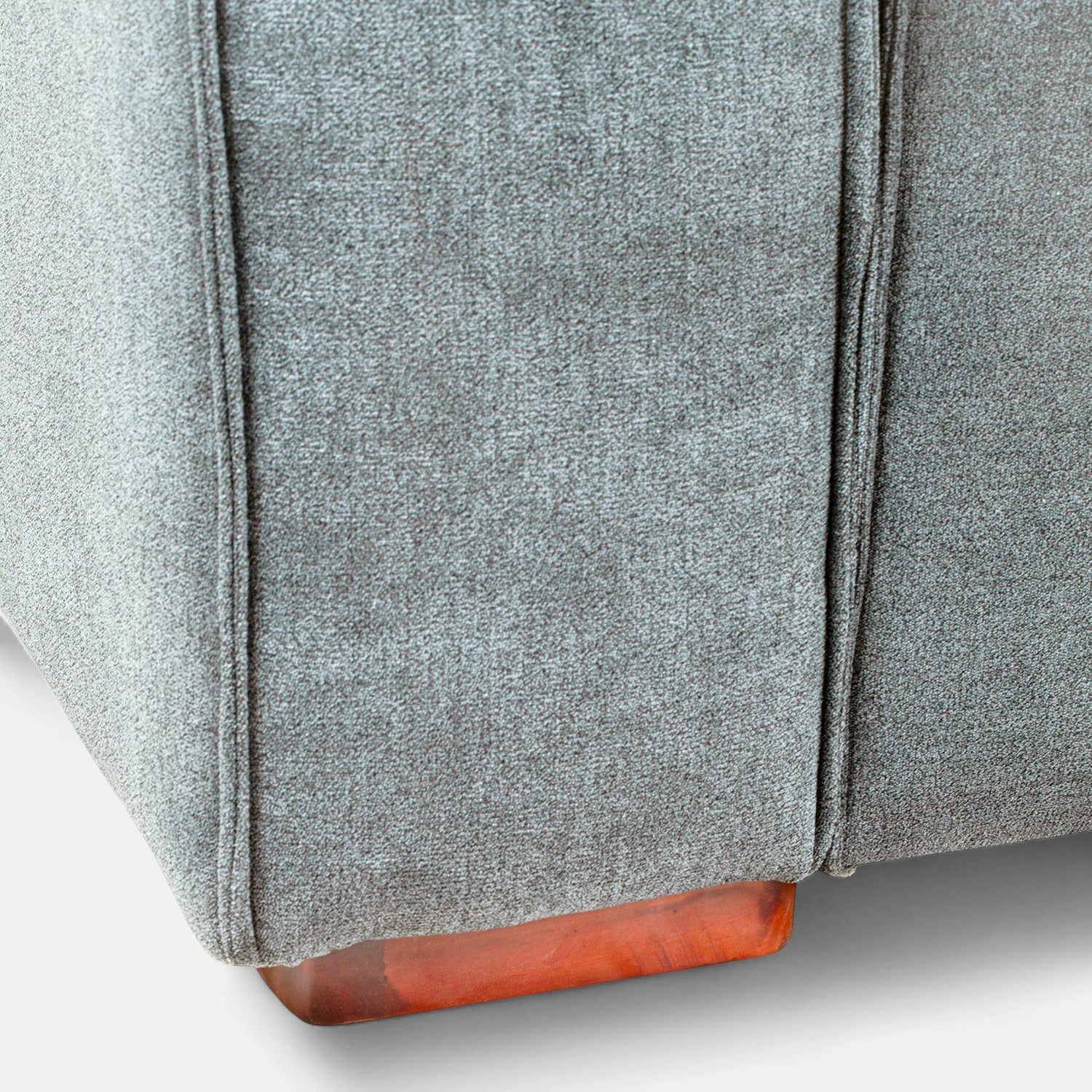 Sofá Modular 3 cuerpos y 2 Poufs  - Tela Lino Finesse Gris Claro