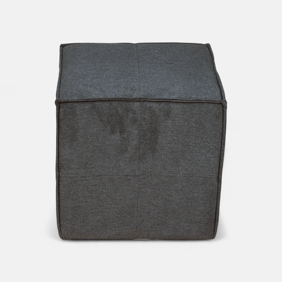 Sofá Modular 3 cuerpos y 2 Poufs  - Tela Lino Finesse Gris Medio