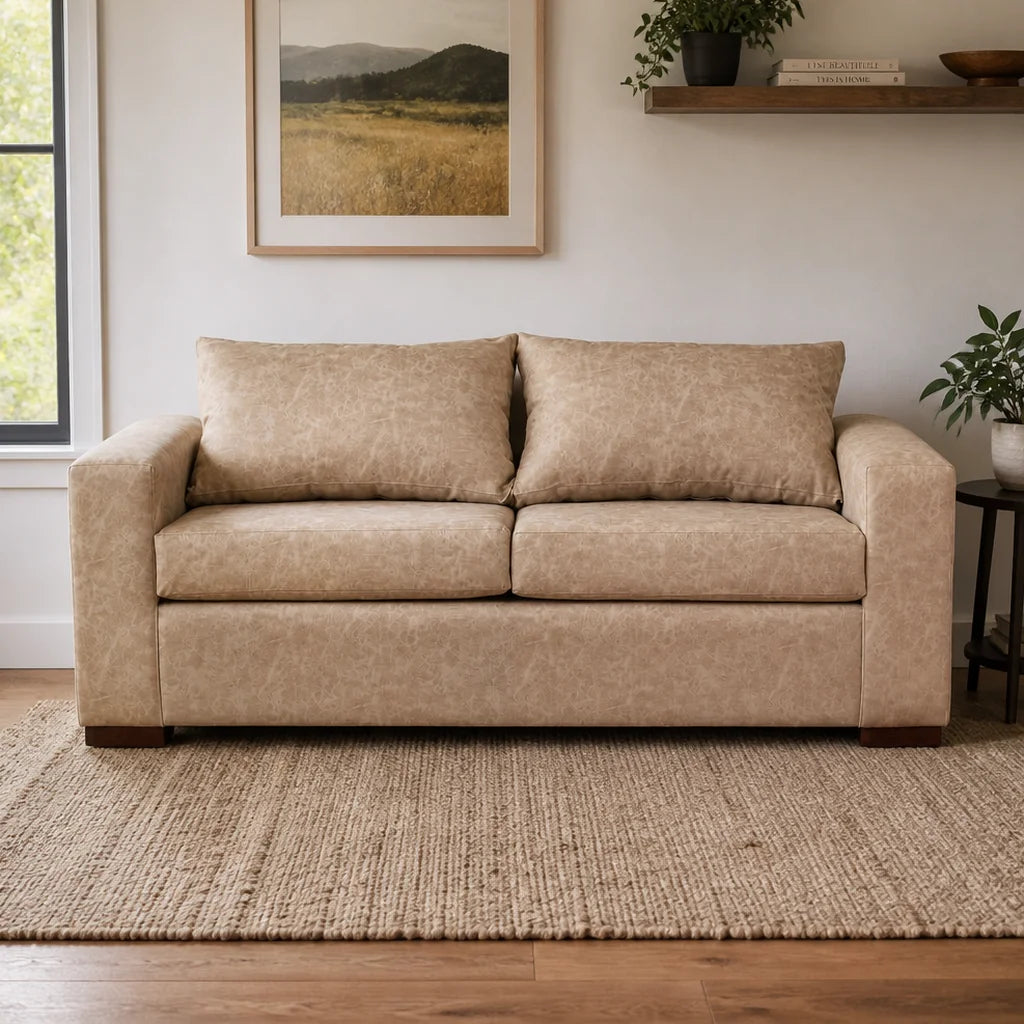 Sofá Neo 3 Cuerpos - Cuero Sintético Auris Beige