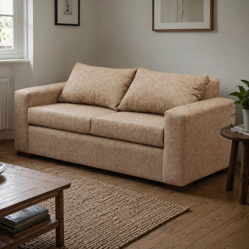 Sofá Neo 3 Cuerpos - Cuero Sintético Auris Beige