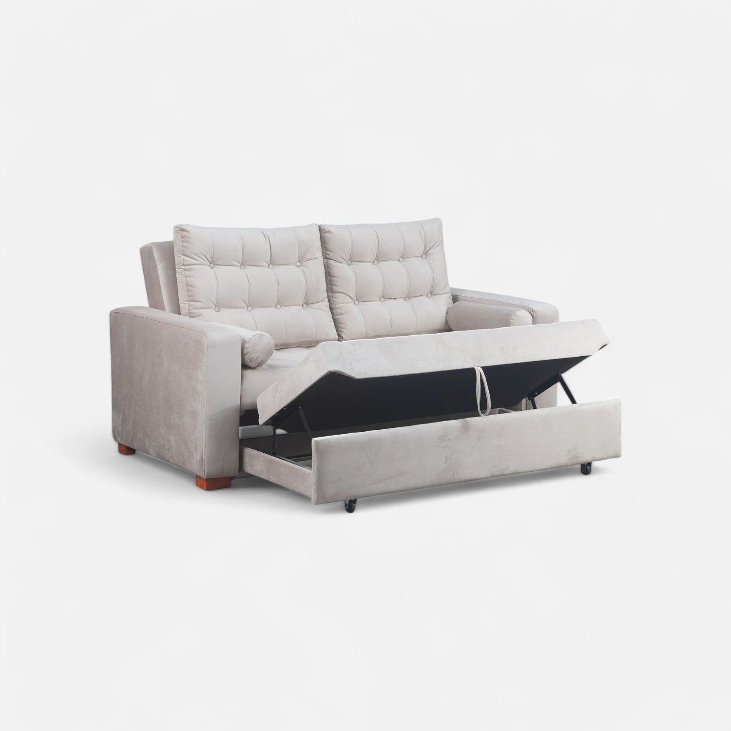 Sofá Cama Ciprés - Tela Felpa Beige