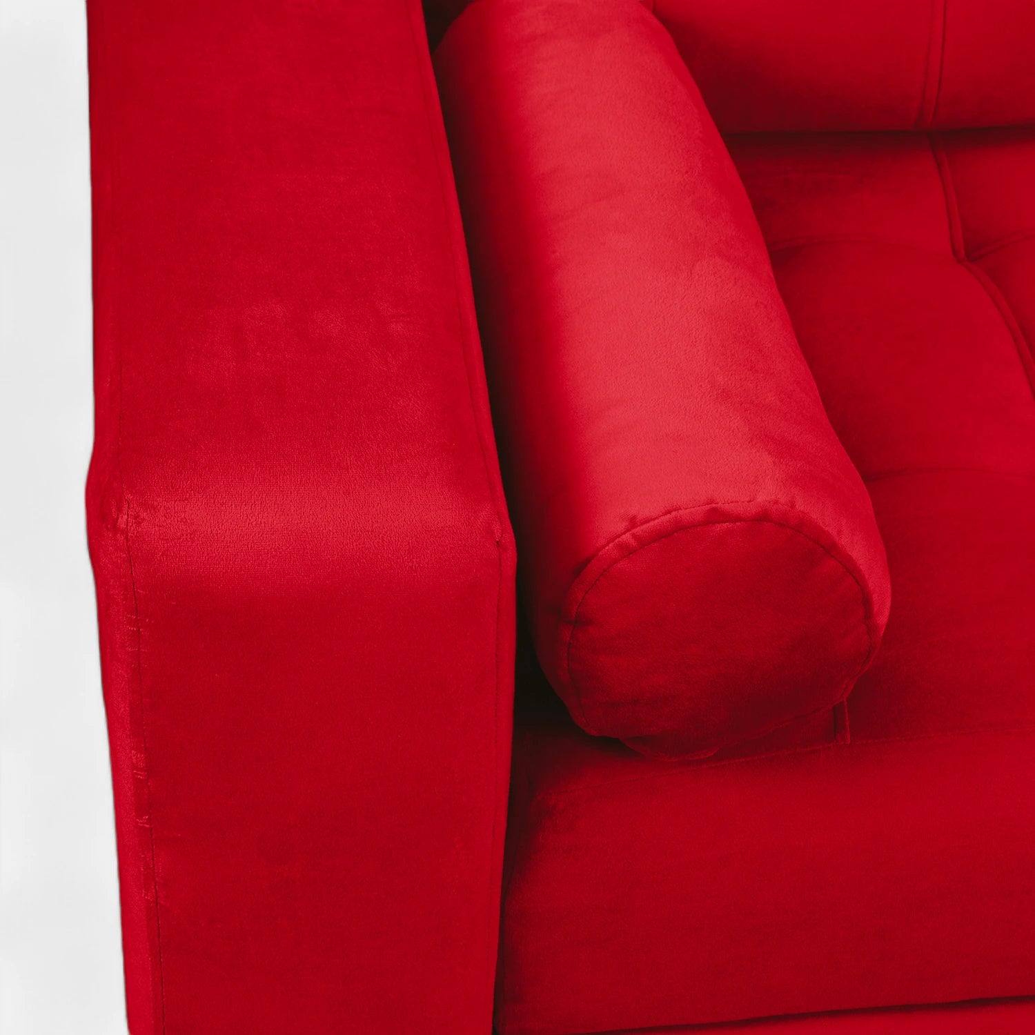 Sofá Cama Ciprés - Tela Felpa Rojo