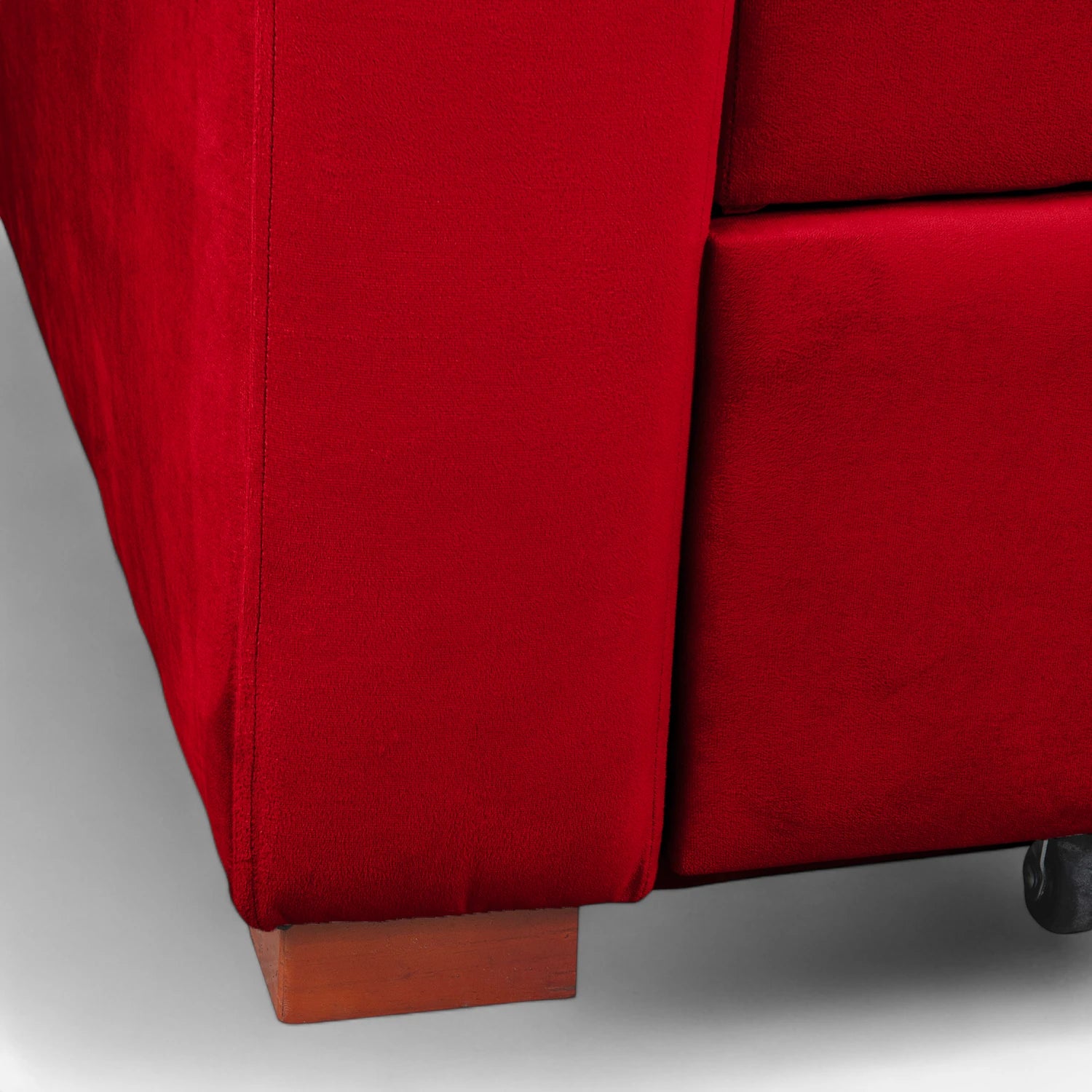 Sofá Cama Ciprés - Tela Felpa Rojo