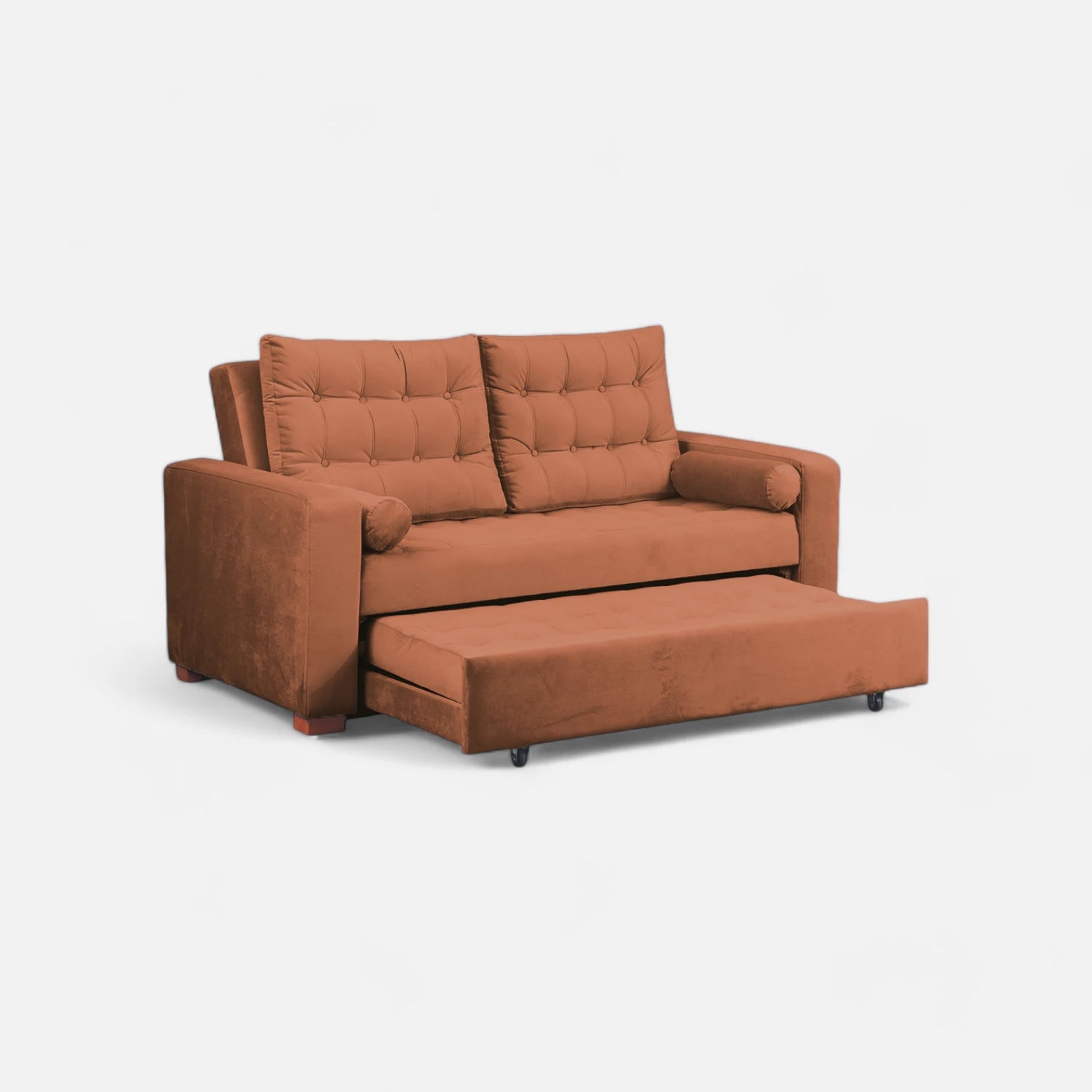 Sofá Cama Ciprés - Tela Felpa Tostado