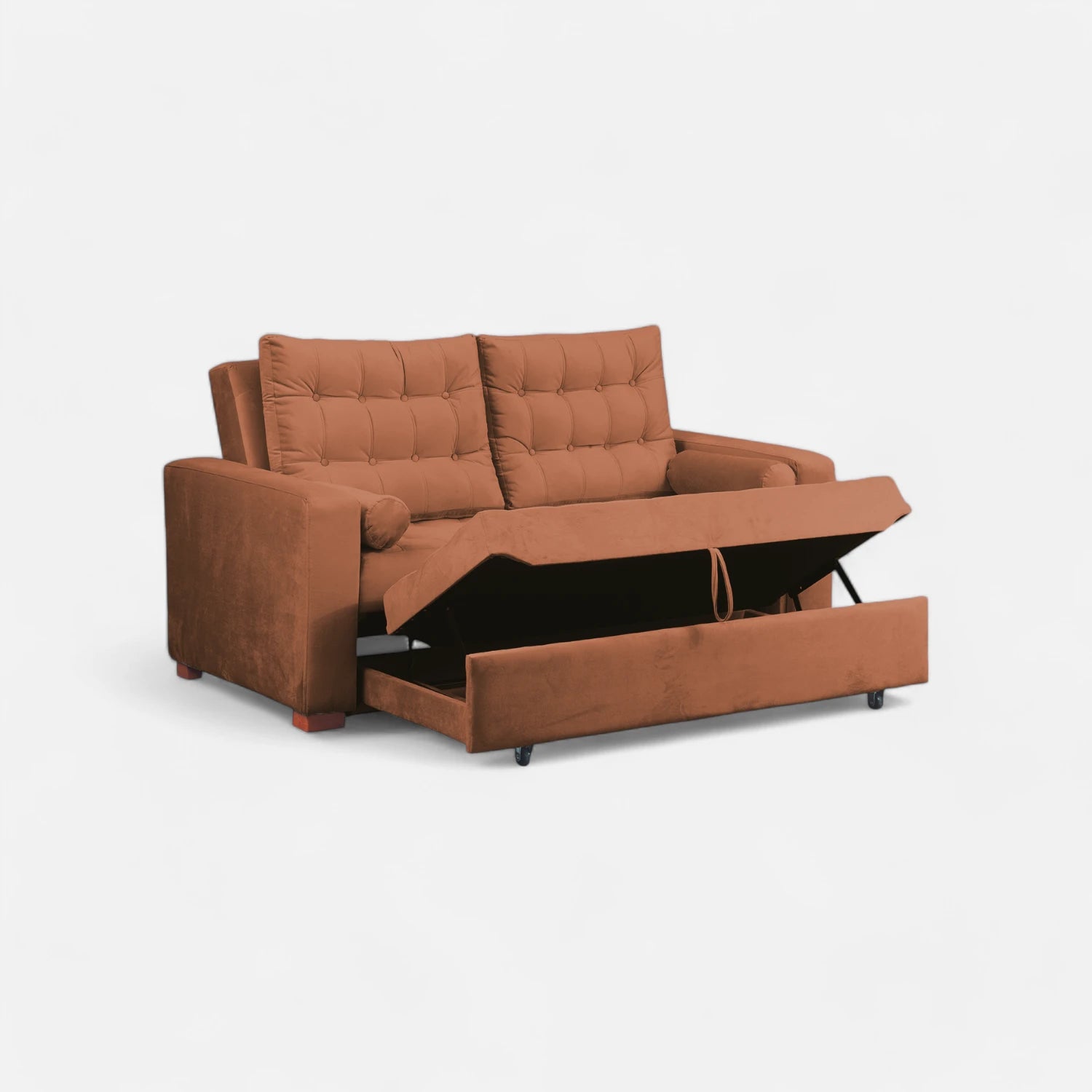 Sofá Cama Ciprés - Tela Felpa Tostado