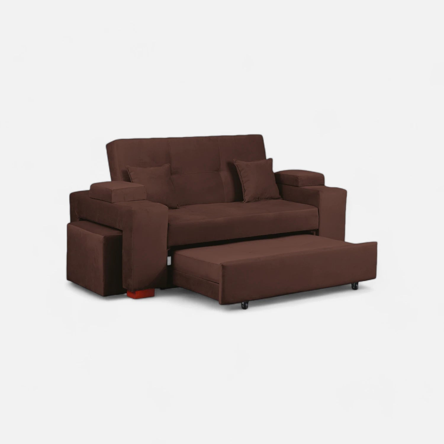 Sofá Cama Romeo - Tela Felpa Café