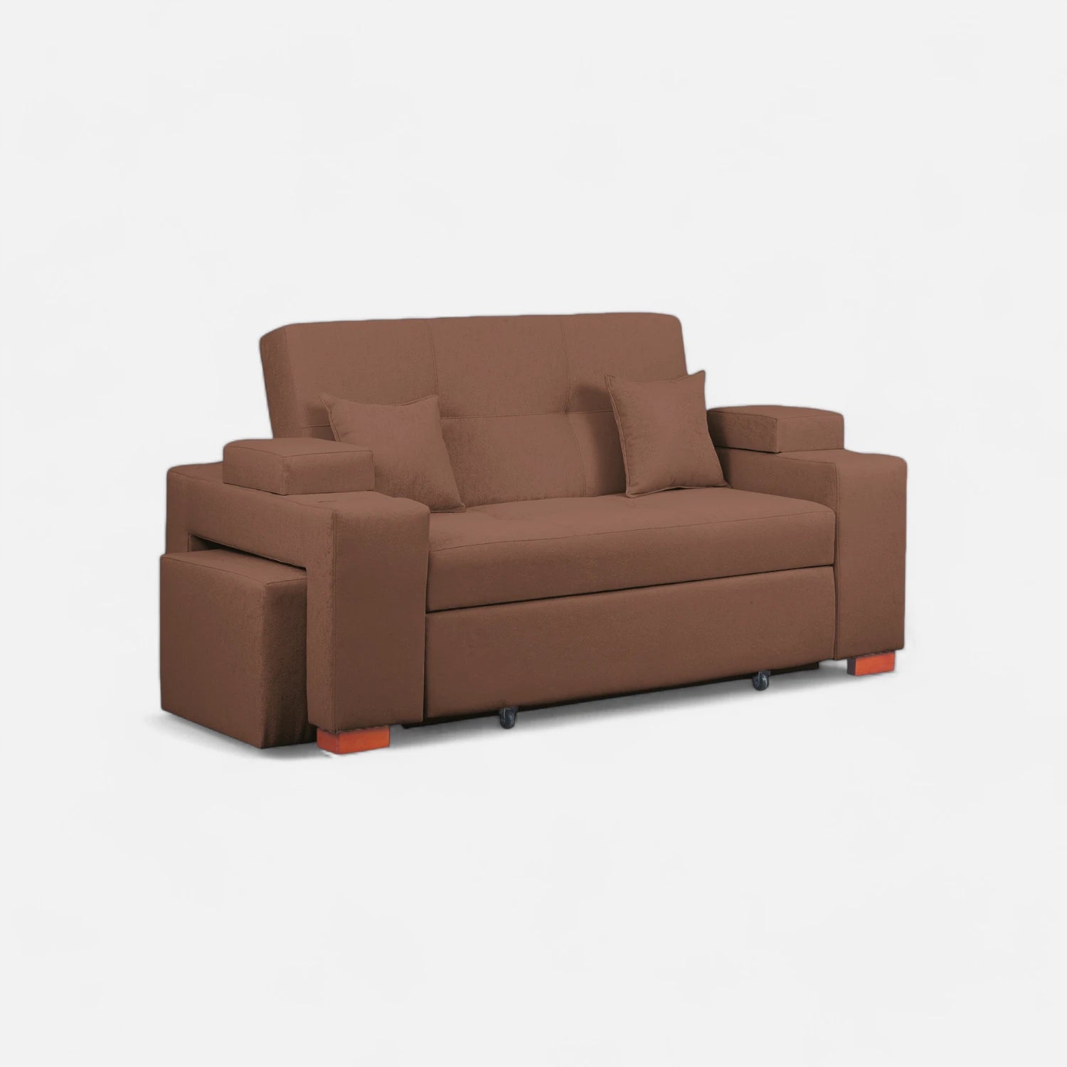 Sofá Cama Romeo - Tela Lino Sidelli Café