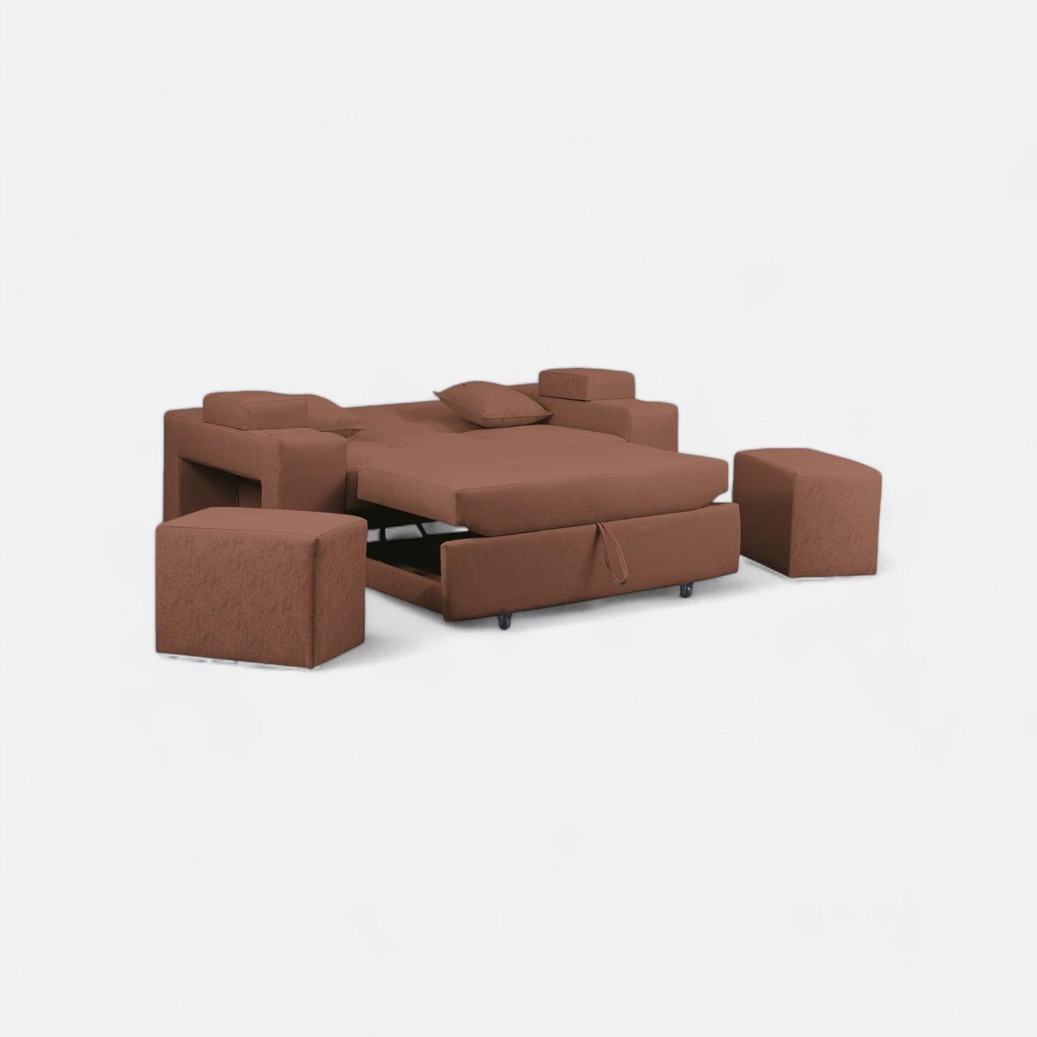 Sofá Cama Romeo - Tela Lino Sidelli Café