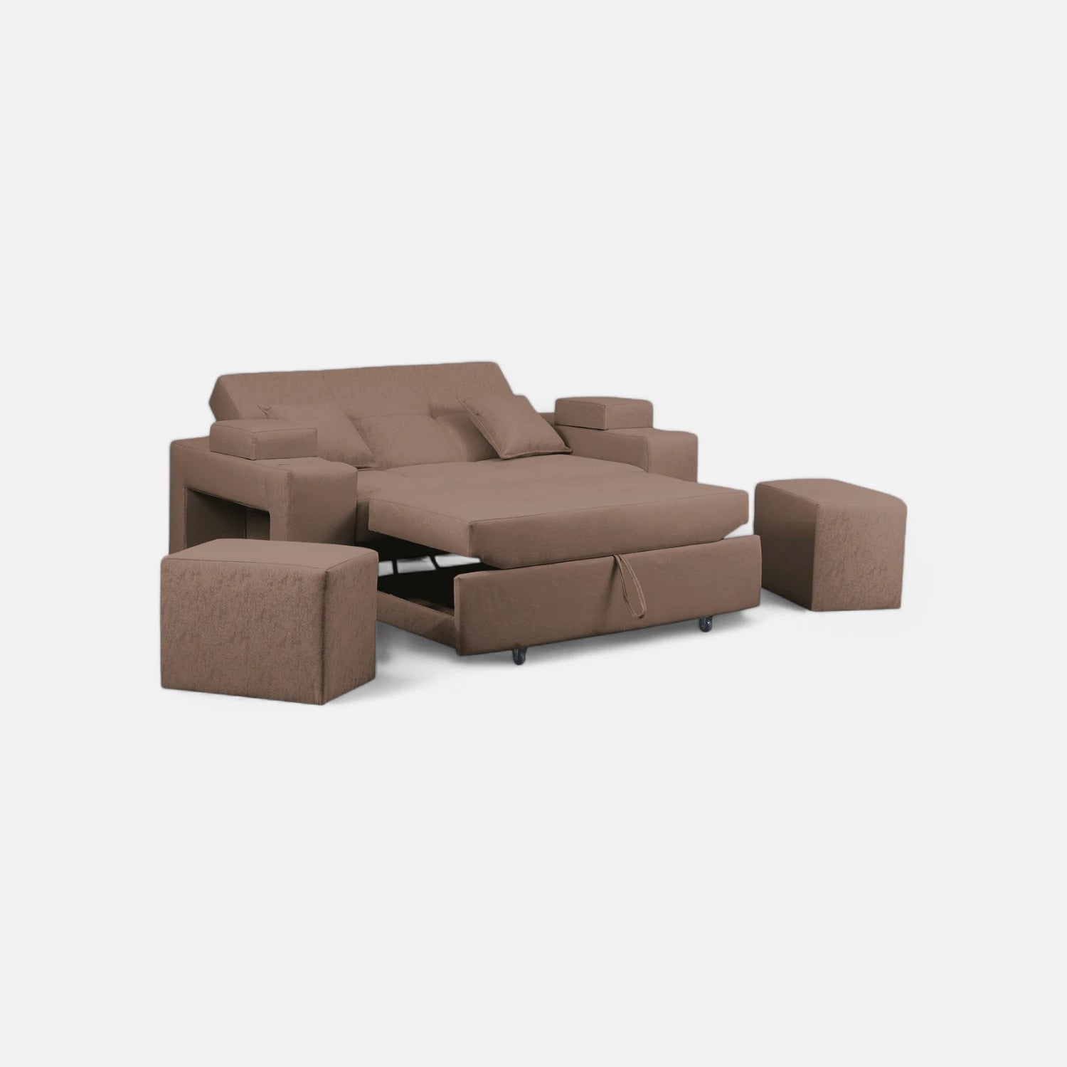 Sofá Cama Romeo - Tela Lino Bahía Café